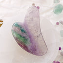 Florit Taşı Gua Sha Yüz Masaj Taşı Kalpli