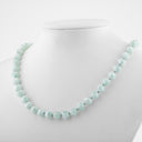 Mavi Larimar 8 mm Düğümlü Doğal Taş Kolye